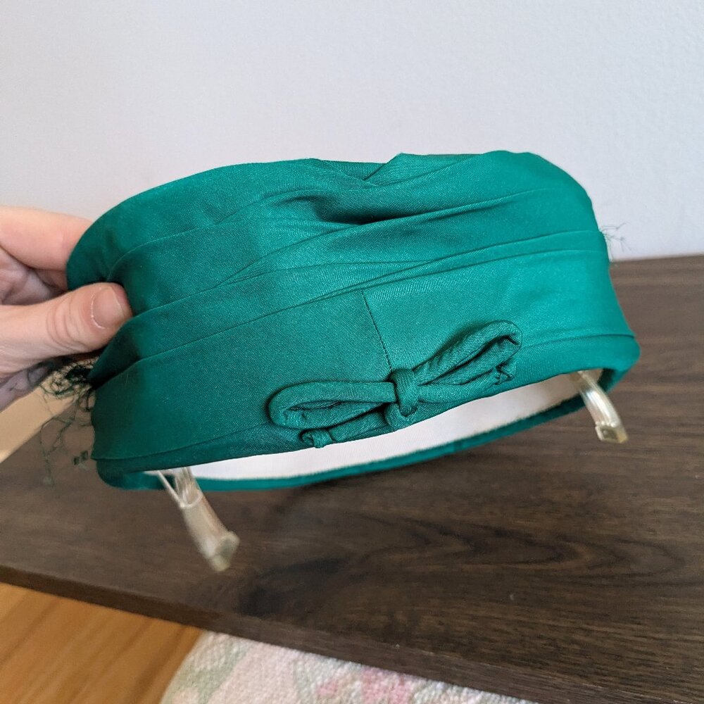 vintage 1950s 1960s Dorothy Serf hat turquoise pillbox retro rockabilly